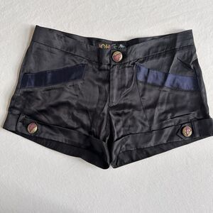 Just Johnson Women's Black 100% Silk Dress Shorts Size 6 Chic Glam Cocktails Y2K